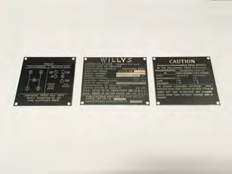 Plaque d identification zinc Willy’s ( jeu de 3)