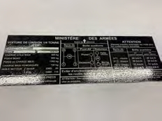 Plaque d identification Hotchkiss /M201