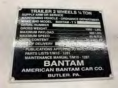 Plaque remorque Bantam